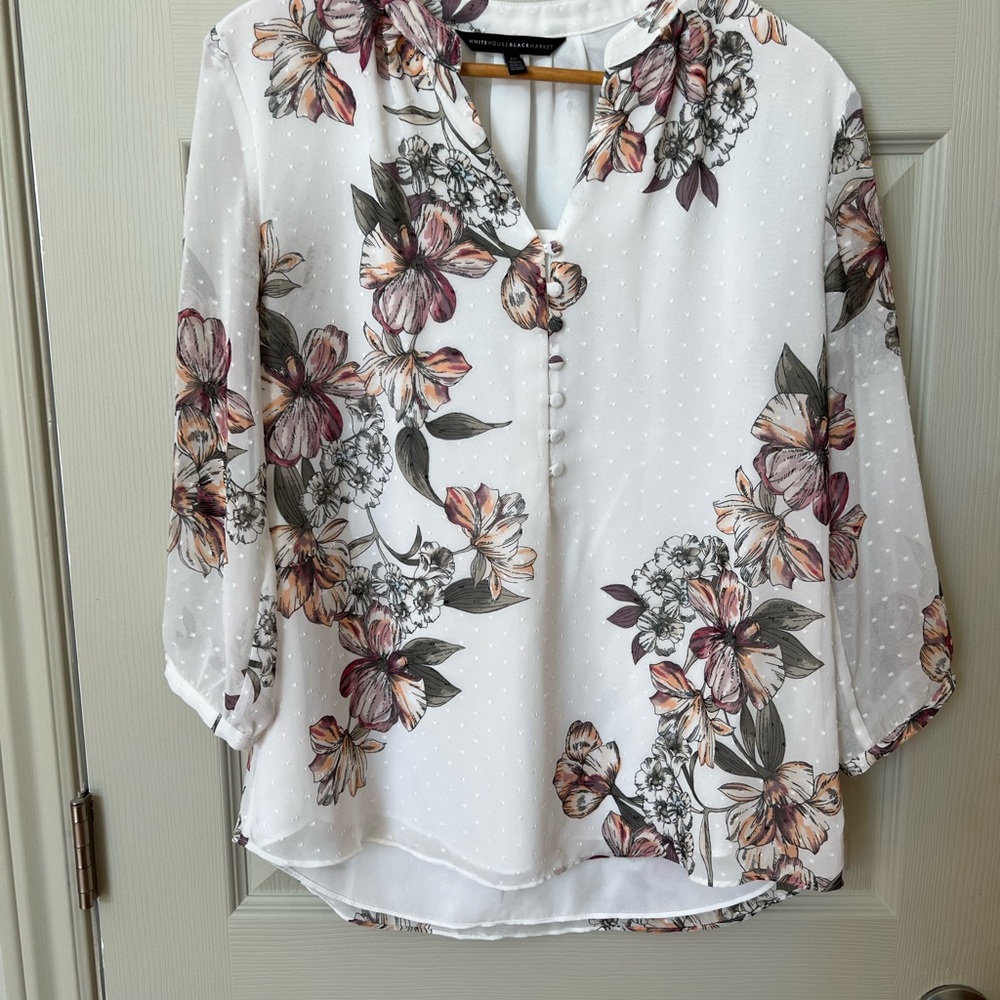 1-Floral White Blouse